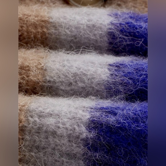 Wool Mix Striped Cardigan Women’s Size Large - Picture 4 of 8